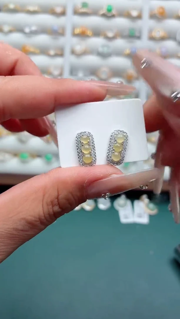 吊坠(不含链)银S925镶嵌翡翠.