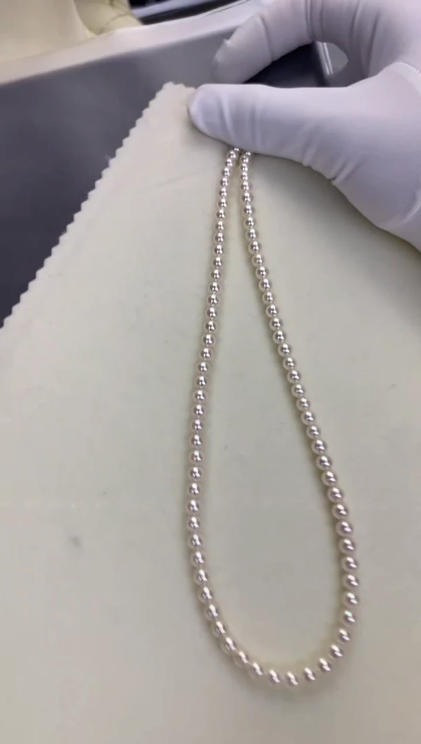 银S925镶嵌DA海水珍珠 GD004 4.5-5 极光rose串链带大证