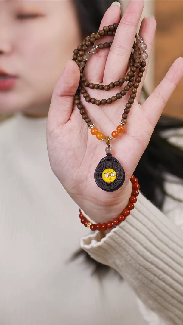 【闪购商品】阴沉木手串未镶嵌（文莱棋楠0.4项链+黄财神）