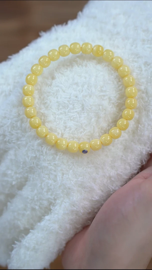 手链琥珀未镶嵌3014 7.5mm蓝标老型单圈