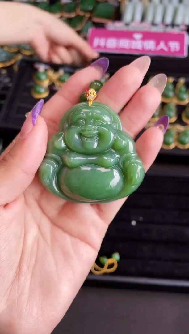 【闪购商品】和田玉套链18K金镶嵌50MM多样性发一