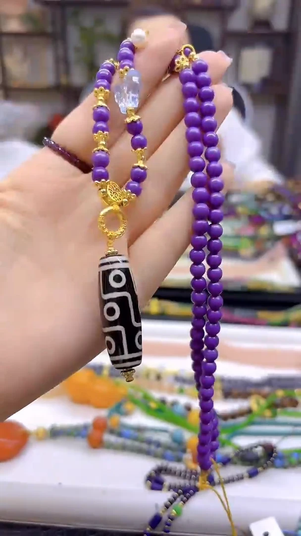 玛瑙/玉髓毛衣链未镶嵌DIY款X592