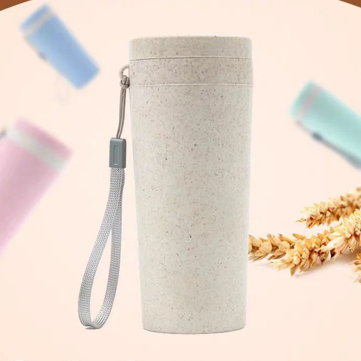 小麦秸秆水杯防摔简约户外便携杯子运动随手水杯350ml