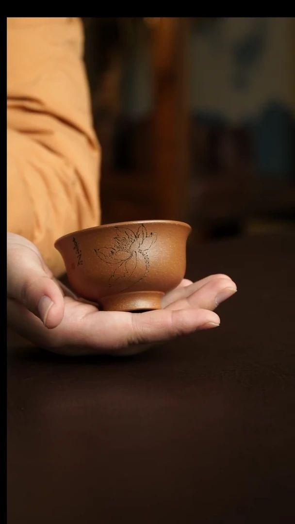 茶杯紫砂72号 李建军老师桂花砂荷花杯