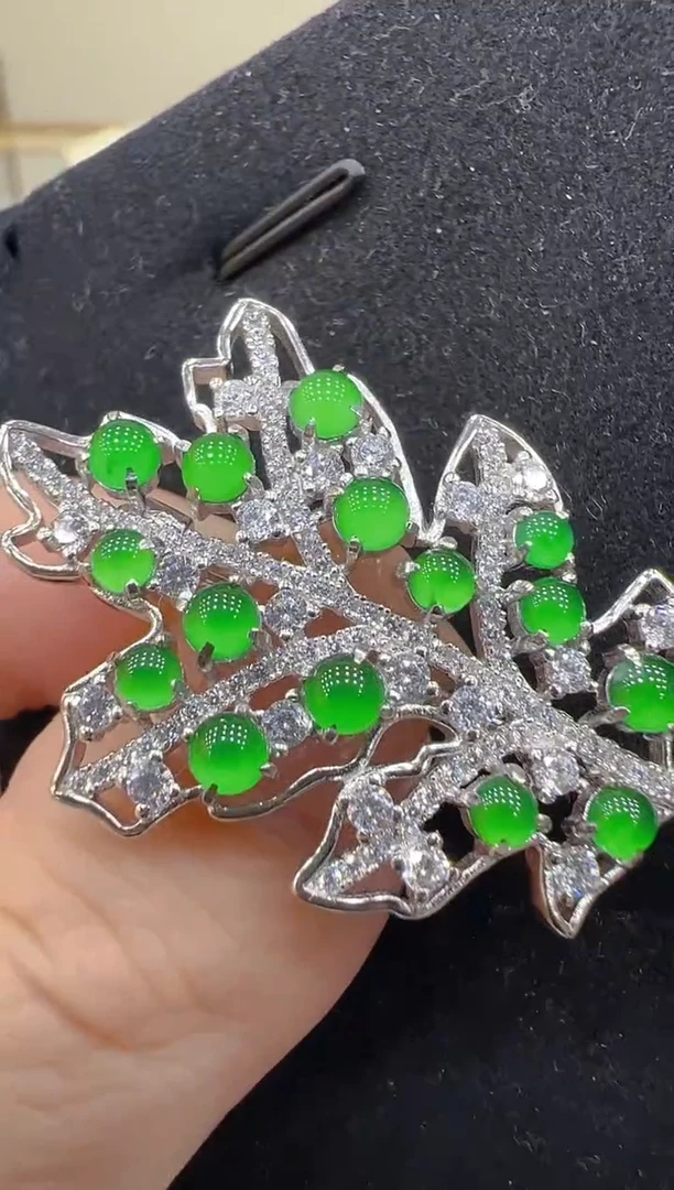 翡翠银S925镶嵌胸针多样性团购发一件
