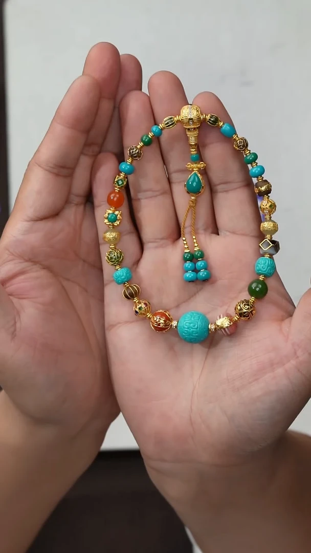 未镶嵌绿松石手持哑**娘多宝手持