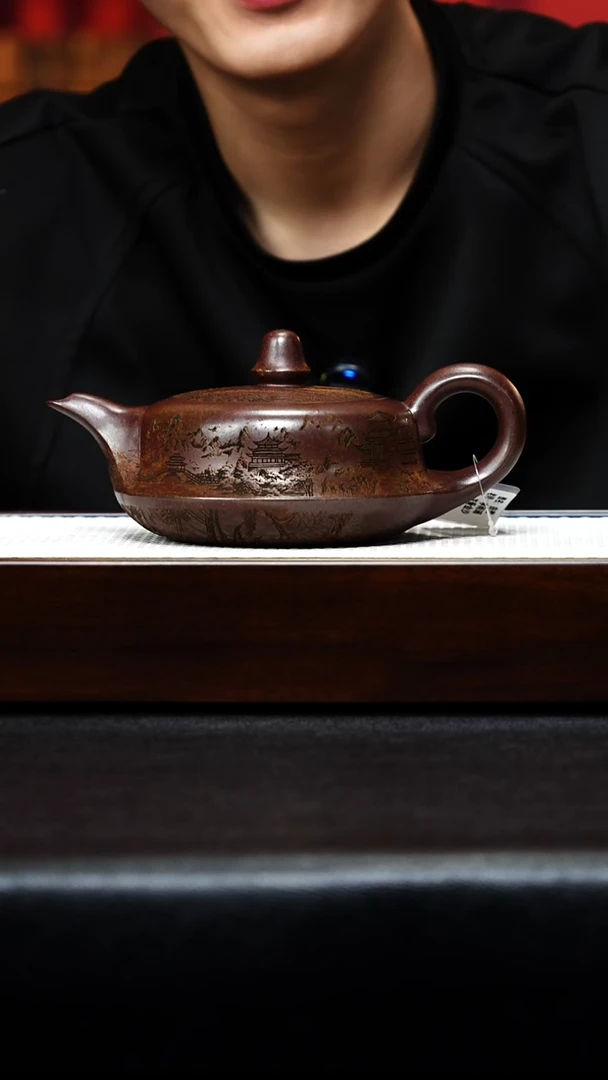 茶杯紫砂宜兴紫砂 曲壶 沉香泥 李雨瑶h343