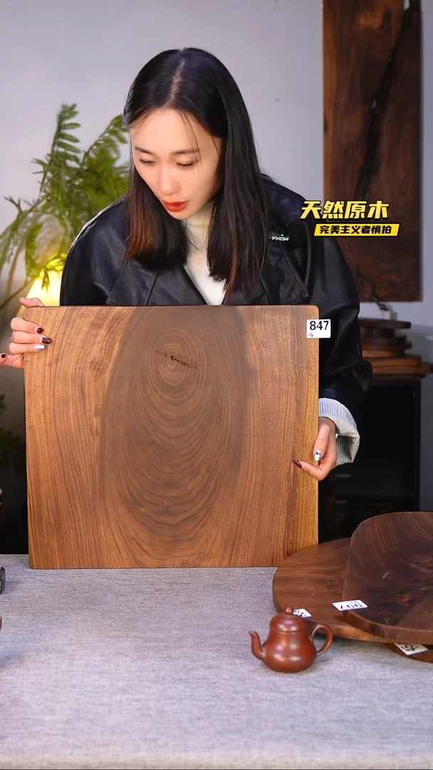 木北美黑胡桃原木.干裂疤结不属于商品质量问题完美主义者慎拍