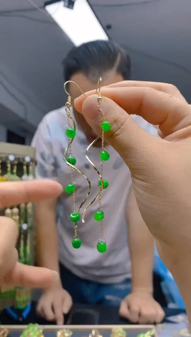 【闪购商品】翡翠耳饰合金181翡翠耳钩