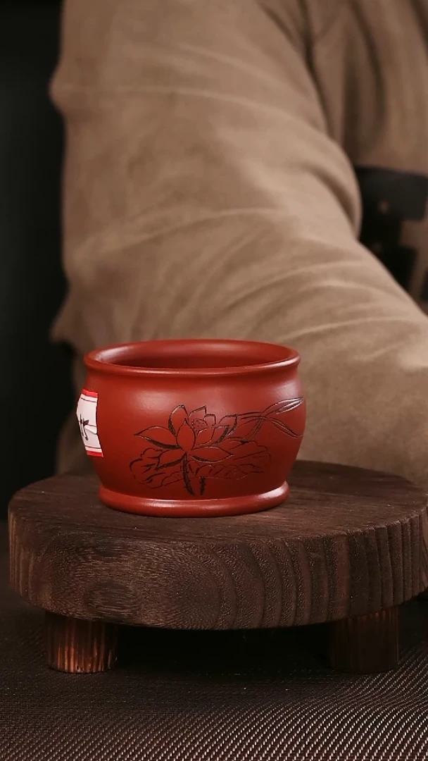 茶杯紫砂紫砂刻绘主人杯55