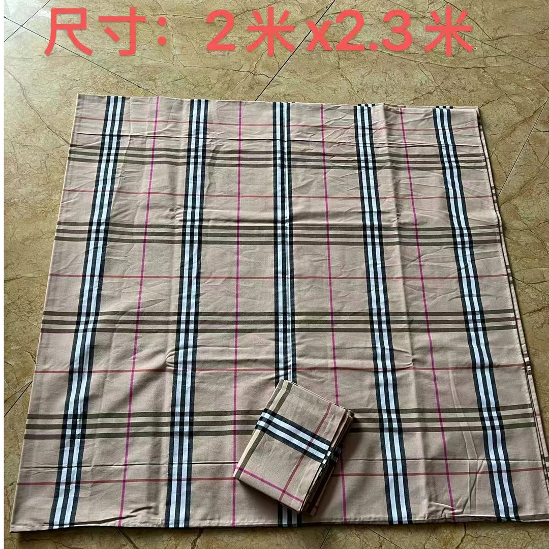 巴+格纹老粗布凉席亲肤透气四季通用2米*2.3米
