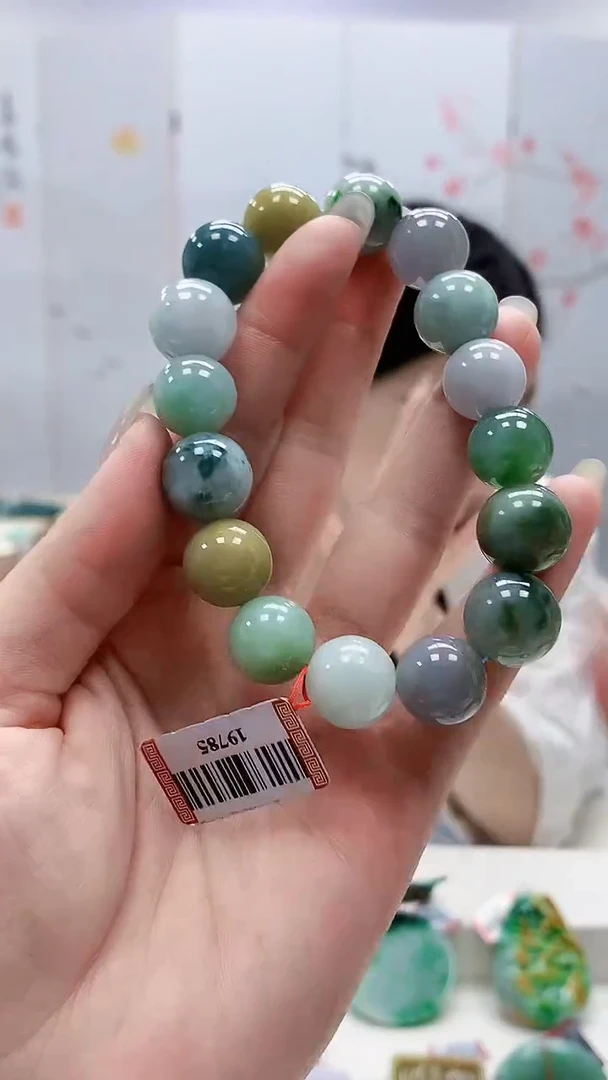 定制翡翠未镶嵌4852lr- 毛货手串222