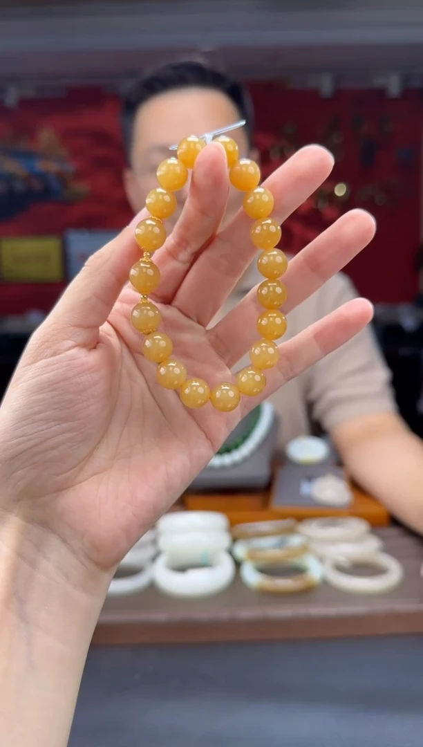 手串未镶嵌和田玉且末糖单圈手串