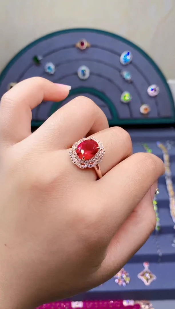 【闪购商品】红宝石戒指银S925镶嵌6