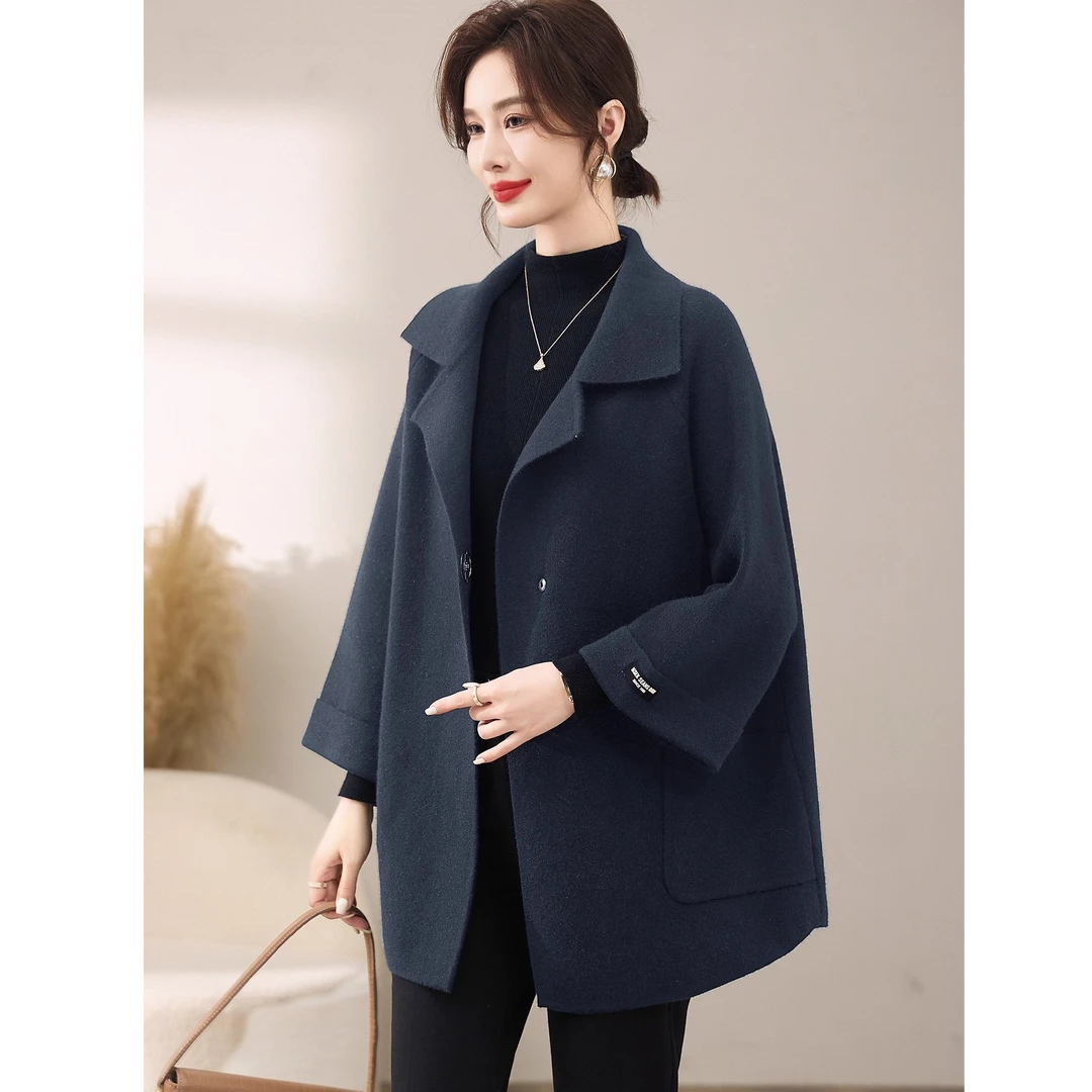 大码洋气高级感毛呢外套女2025秋冬新款胖妹妹mm时尚显瘦呢子大衣