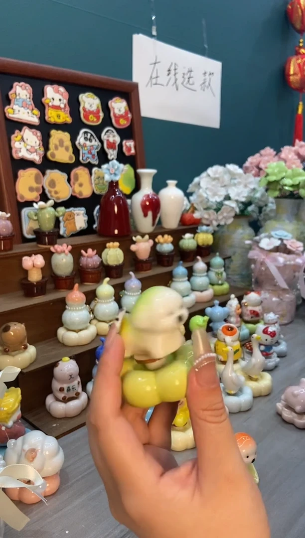 摆件陶菜狗景德镇陶瓷转转1个装