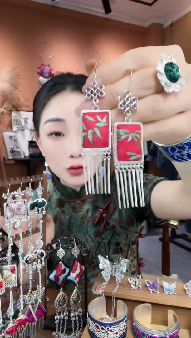 刺绣纯手工民族风耳环