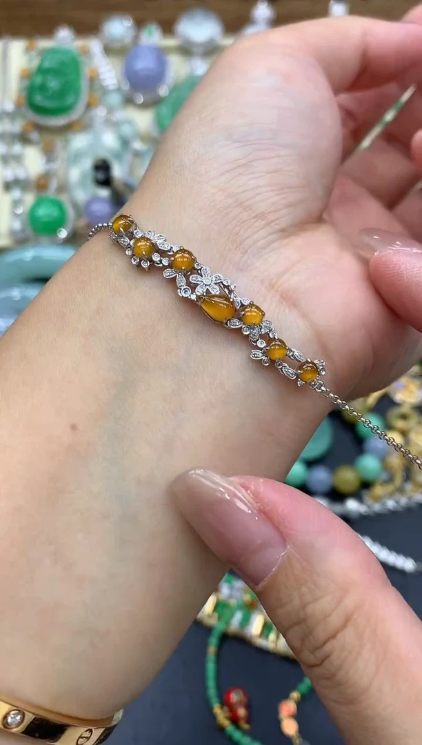 【闪购商品】翡翠手串18K金镶嵌311-中国好珍宝