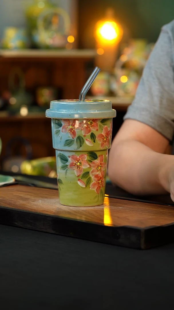 杯手绘心瓷陶瓷浮力