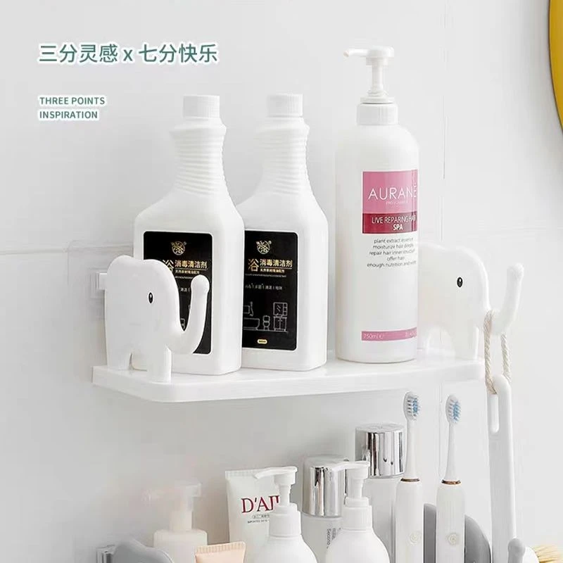 小象置物架卫生间浴室厕所洗澡间厨房收纳壁挂收纳架挂墙上免打Y1