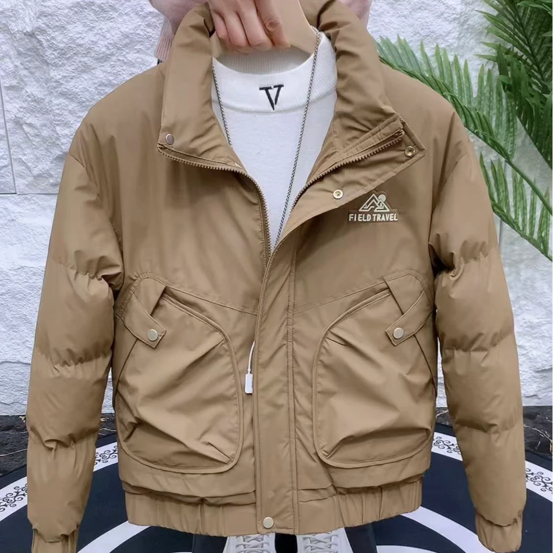 韩版休闲时尚气质立领潮流百搭加厚保暖冬季短款秋冬男士棉衣081