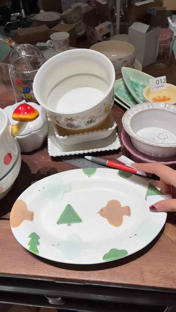 瓷023 小鸟 椭圆盘 瑕疵