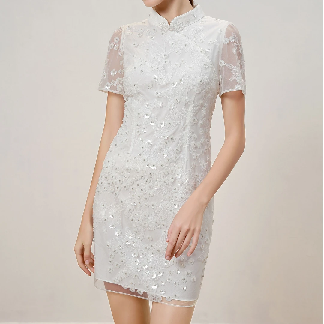 裘堤婼【星线好物】新中式旗袍样式连衣裙立体装饰BC1EE106E1