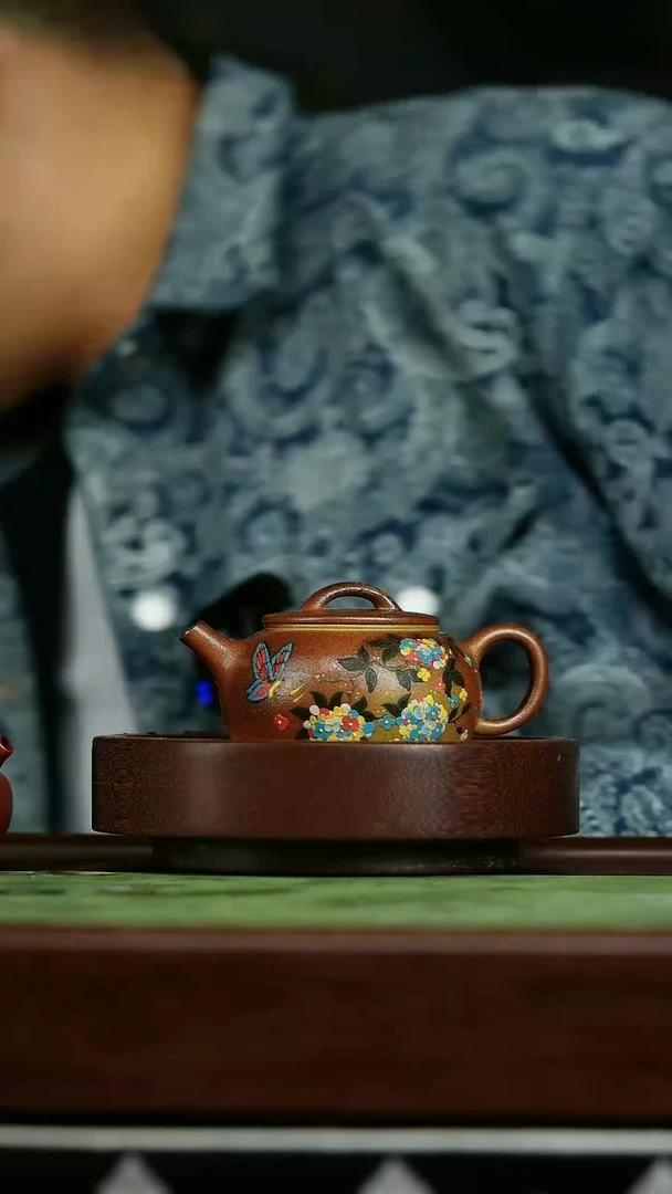 茶壶紫砂t5柴烧泥绘汉瓦壶