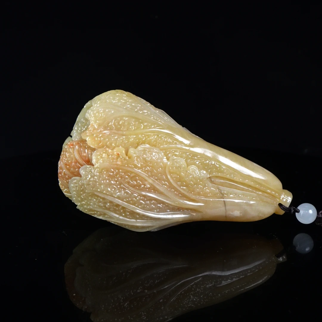 Lot.30.黄巢冻百财手把件344.1克11.6x6.2x4.7cm