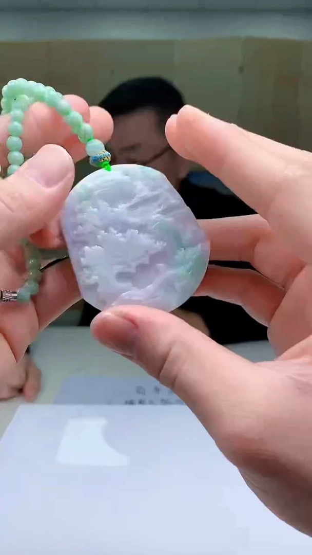 【闪购商品】定制翡翠未镶嵌5152bb-毛货挂件35赠珠链