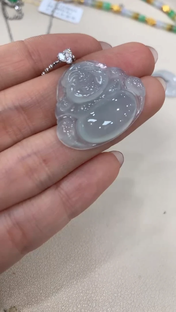 吊坠(不含链)18K金镶嵌翡翠佛公