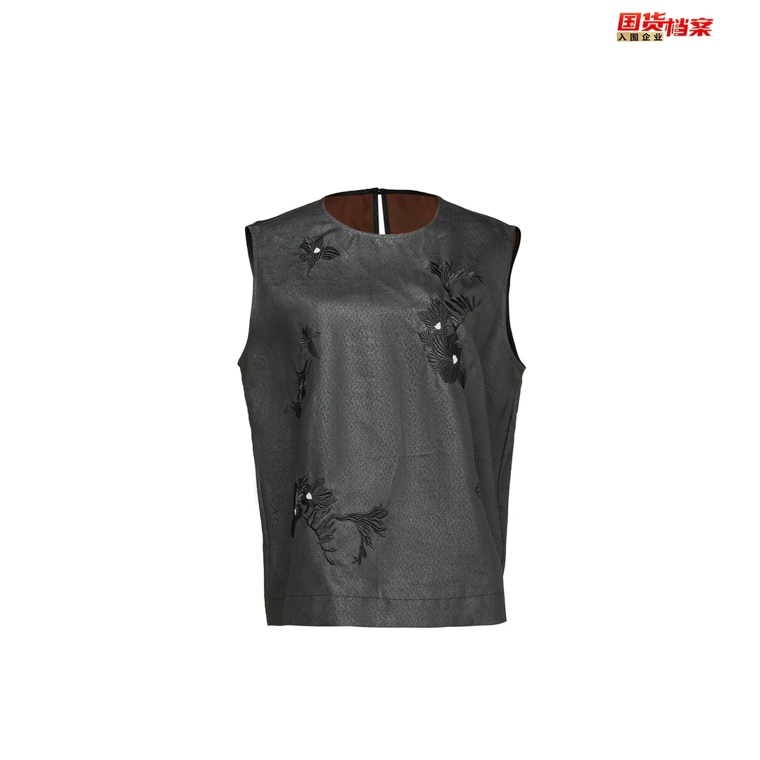 【万象有衣】莨纱-高端原创设计师款香云纱背心-8386