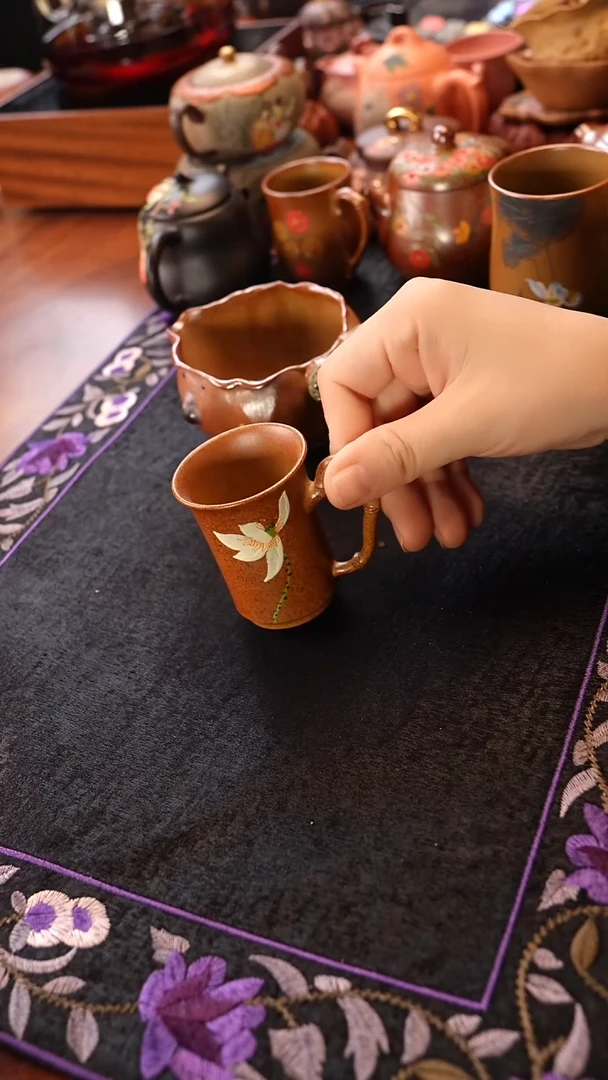 茶壶紫砂荷花牡丹杯