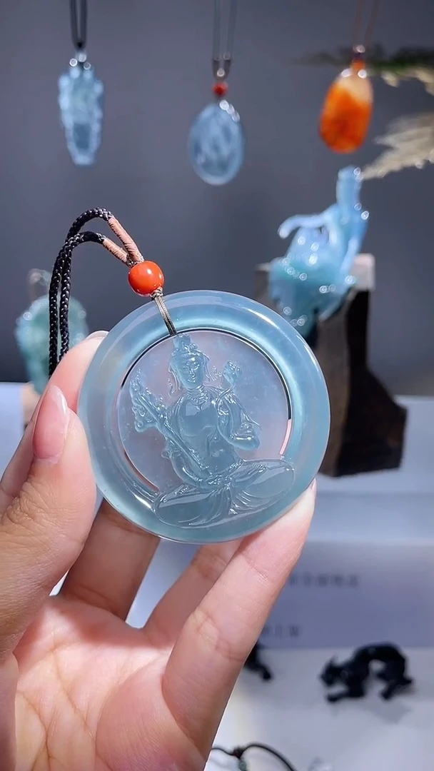 颈饰未镶嵌翡翠开***友挂件