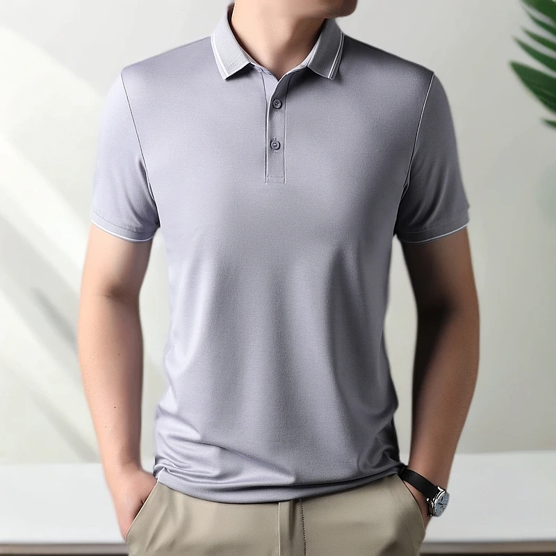 JIENI'VEINI/杰尼威尼短袖薄款常规夏季Polo衫男士透气高档半袖