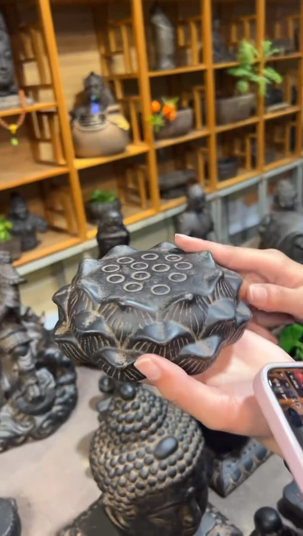 陶土【火山泥】莲蓬实心底座