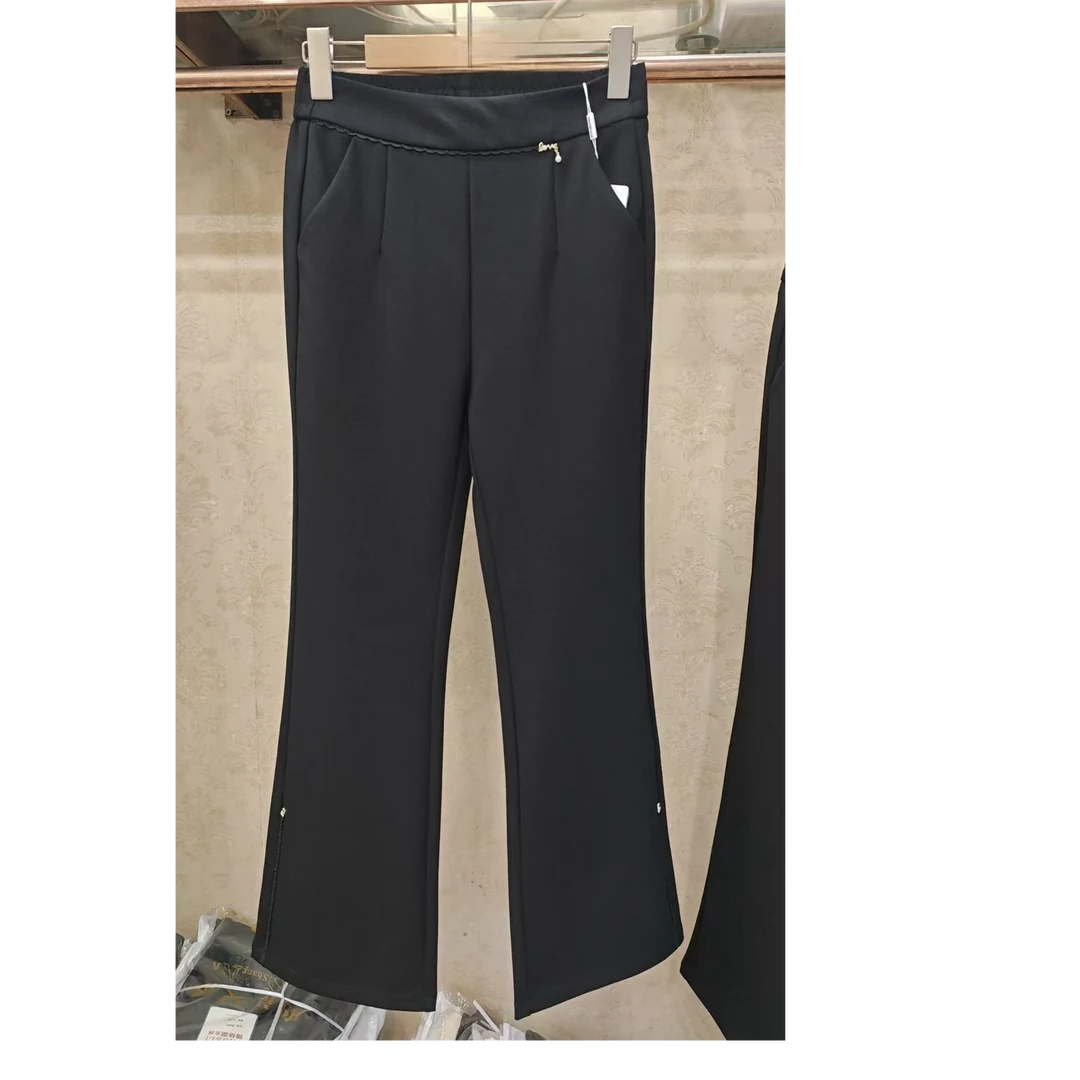 休闲裤高腰休闲显瘦修身百搭西装喇叭长裤K937