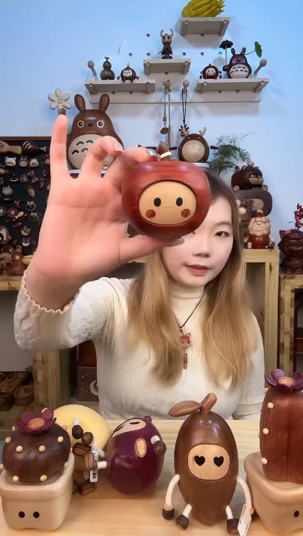 木苹果妹无手脚摆件