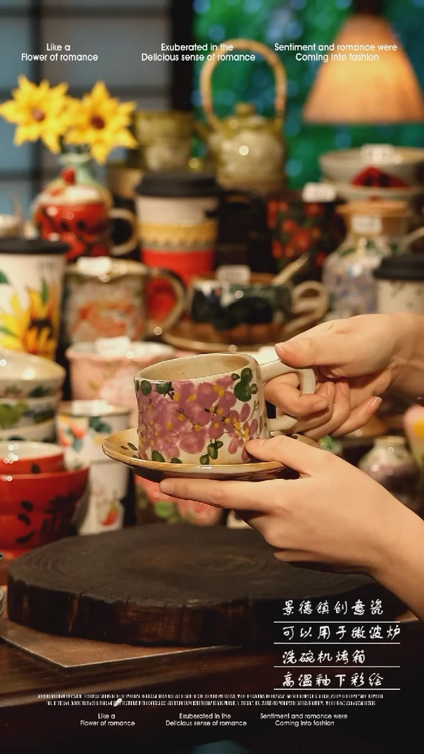 陶瓷景德镇高温釉下彩手工手绘款式