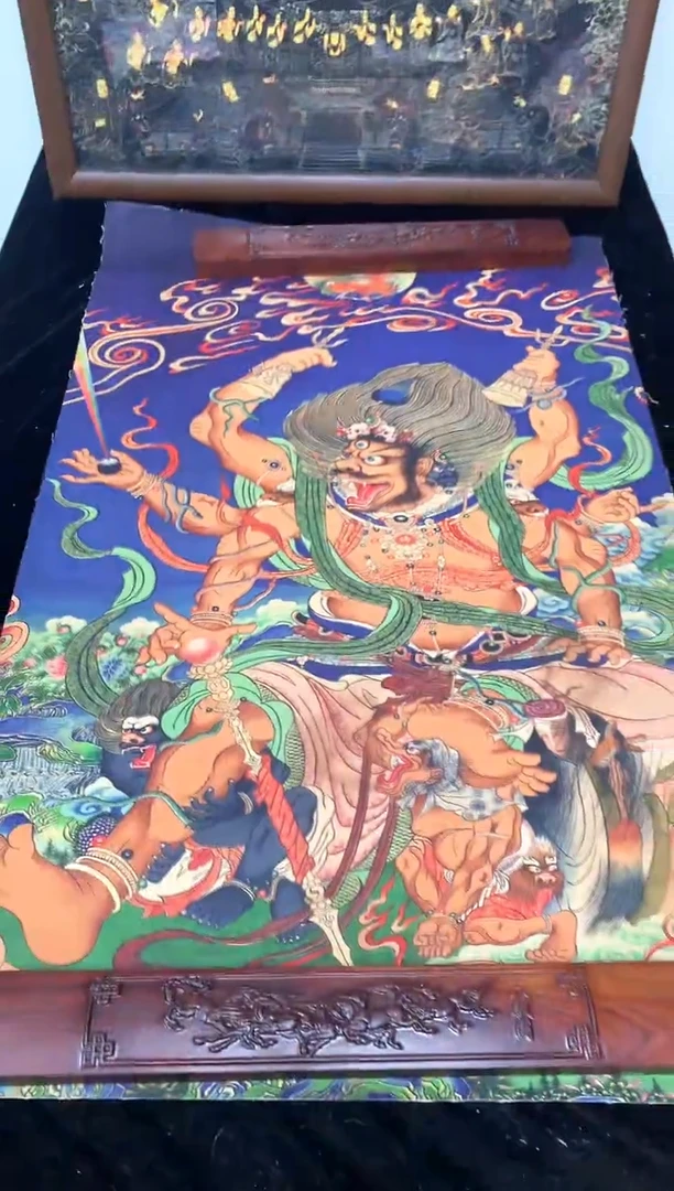 卷轴画80六臂玛哈嘎拉