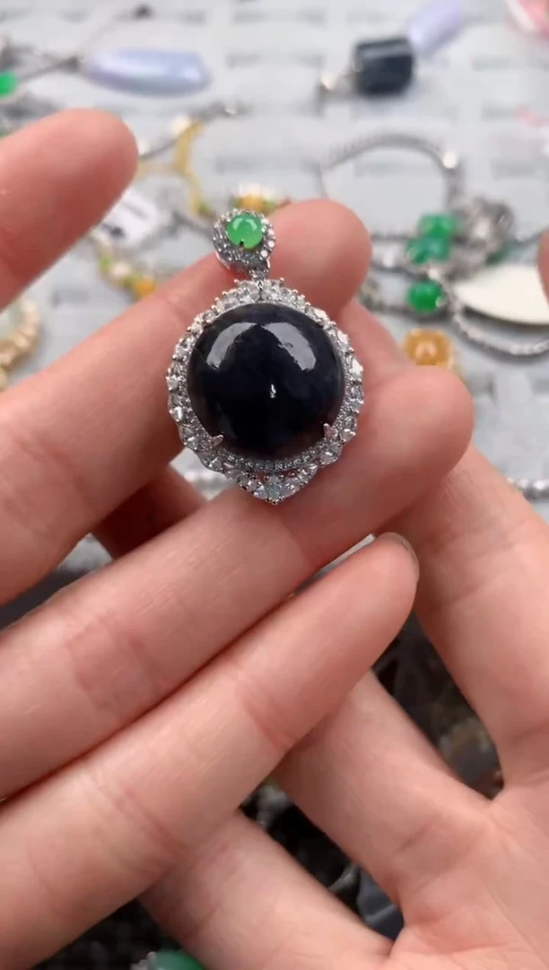 银S925镶嵌戒指翡翠222   1