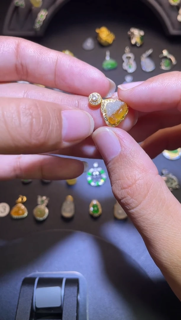 吊坠(不含链)银S925镶嵌翡翠1