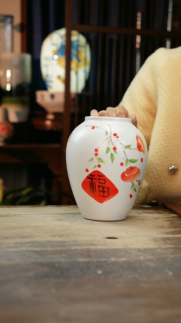 【闪购商品】瓷片景德镇纯手工釉下彩精品花瓶