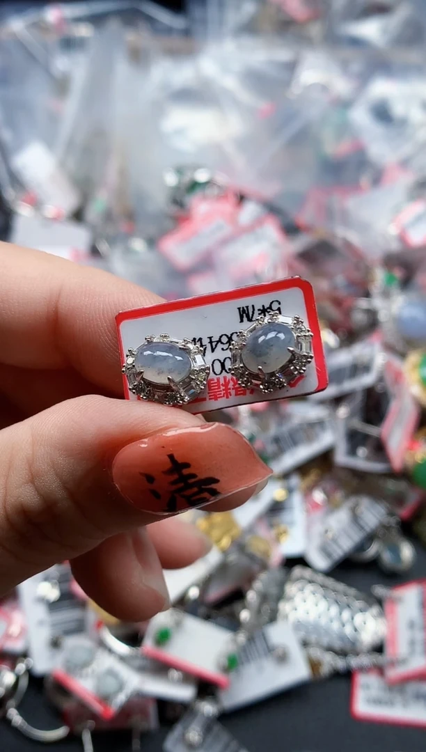 银S925镶嵌戒指翡翠天然A货缅甸翡翠