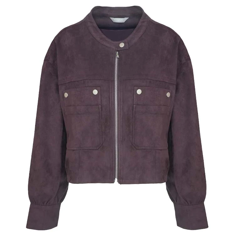 美式复古洋气夹克短外套女 早春廓形显高设计 小立领夹克外套