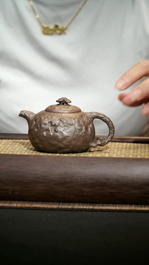 紫砂茶壶柴烧本绿隐龙供春130毫升