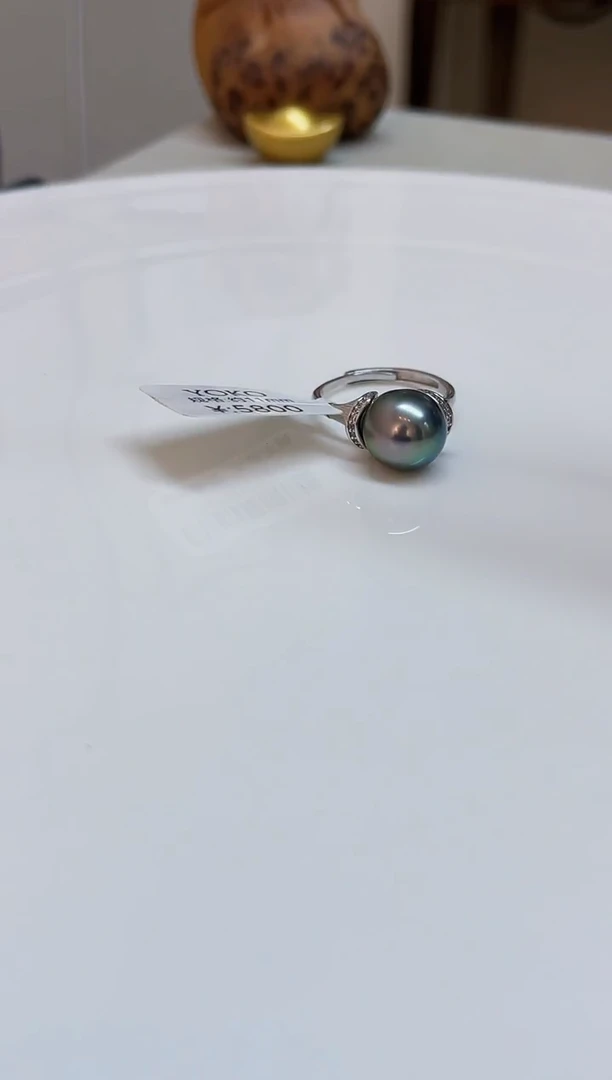 银S925镶嵌戒圈海水珍珠11mm