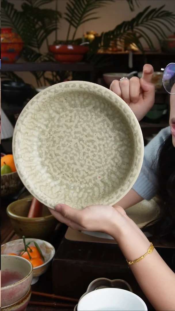 碗景德镇手工高温餐具琥珀优雅深盘