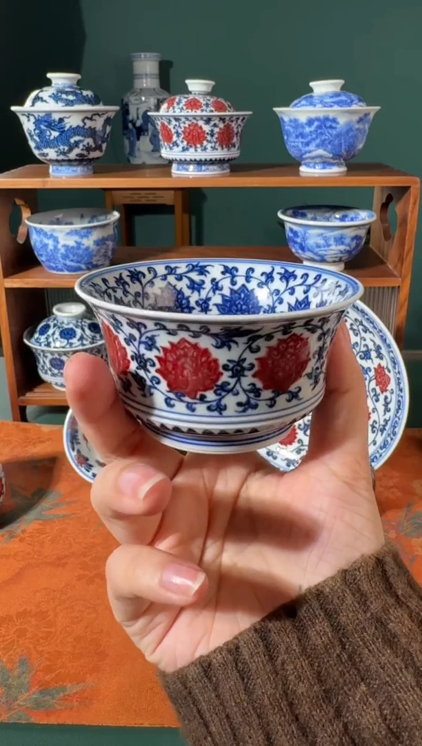 【闪购商品】杯永明尚玩内外缠枝马蹄杯子