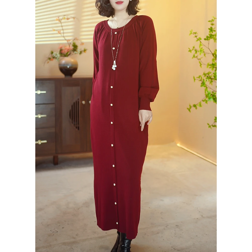 【X157】2025新款山羊绒时尚百搭宽松针织连衣裙